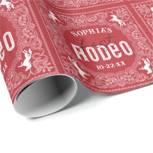 1e Rodeo Verjaardag Inpakpapier – Western Bandan