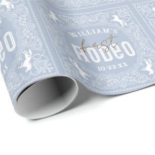 1e Rodeo Verjaardag Inpakpapier – Western Bandan
