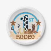 1e Rodeo verjaardag Papieren Bordje (Voorkant)