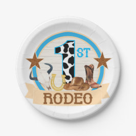 1e Rodeo verjaardag Papieren Bordje