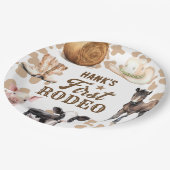 1e Rodeo Verjaardagsjongen Western Papieren Bordje (Gekanteld)