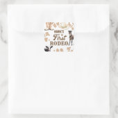 1e Rodeo Verjaardagsjongen Western Vierkante Sticker (Tas)