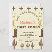 1e Rodeo Western Party Land Verjaardag Kaart (Voorkant)