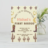 1e Rodeo Western Party Land Verjaardag Kaart (Staand voorkant)