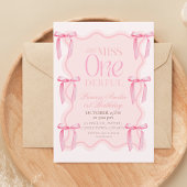 1e Roze Lint Verjaardagsfeestje Prinses Kaart