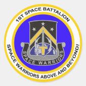 1e ruimtebataljon ronde sticker (Voorkant)