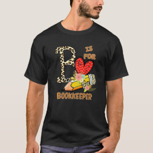 1e schooldag boekhouder luipaard bloemen lesgeven t-shirt