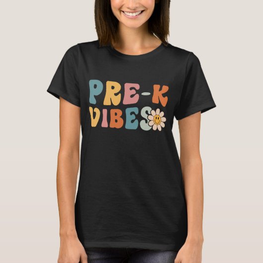 1e schooldag Pre-K sfeer student leraar kinderen T-shirt (Voorkant)