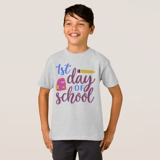 1e schooldag t-shirt (Voorkant volledig)