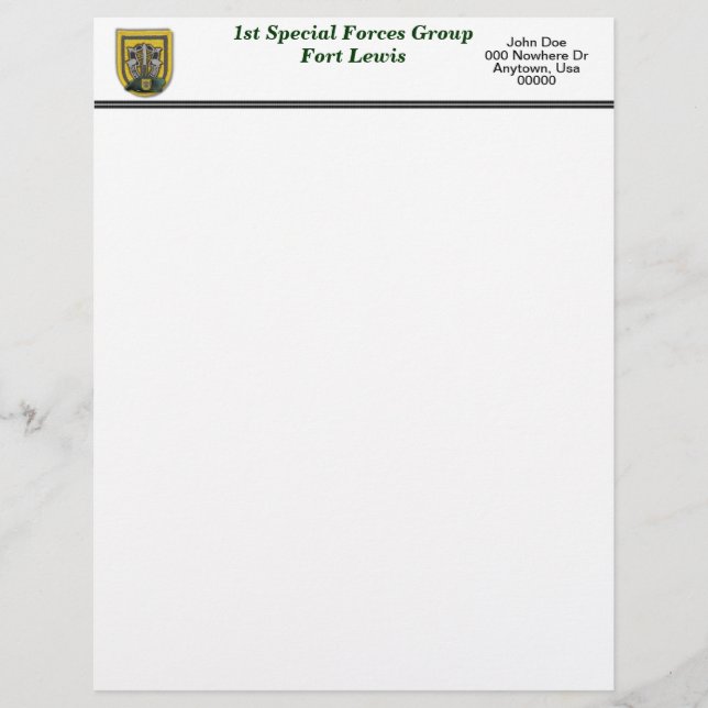 1e Special Forces Fort Lewis veteranen flash Lette (Voorkant)