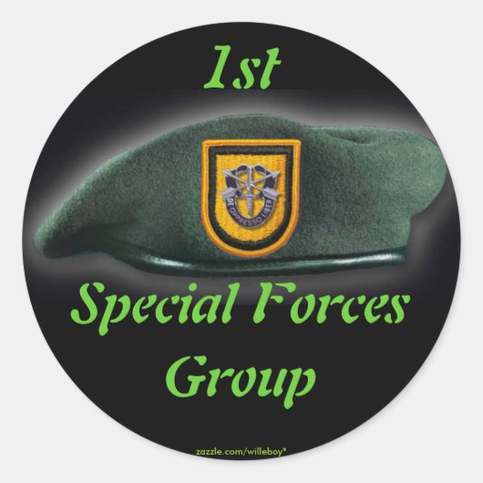 1e Special Forces Green Berets veteranen Sticker (Voorkant)
