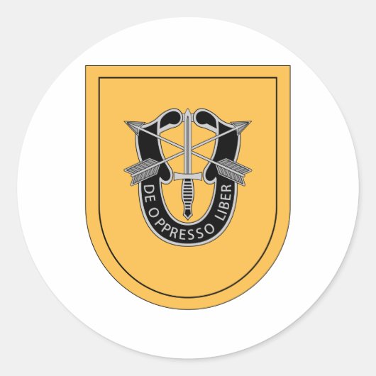 1e Special Forces Group Flash Ronde Sticker (Voorkant)