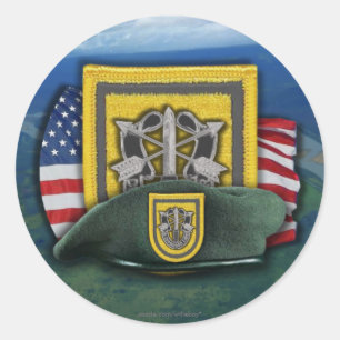 1e Special Forces veteranen vets flash naam Sticke Ronde Sticker