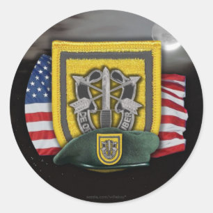 1e Special Forces veteranen vets flash naam Sticke Ronde Sticker