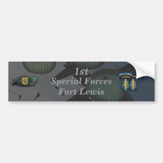 1e speciale eenheden Fort Lewis Bumpersticker (Voorkant)