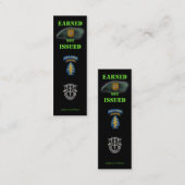 1e speciale groep groene berets bookmarker mini visitekaartje (Voorkant / Achterkant)