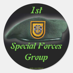 1e speciale troepenmacht Groene Berets veteranen S Ronde Sticker
