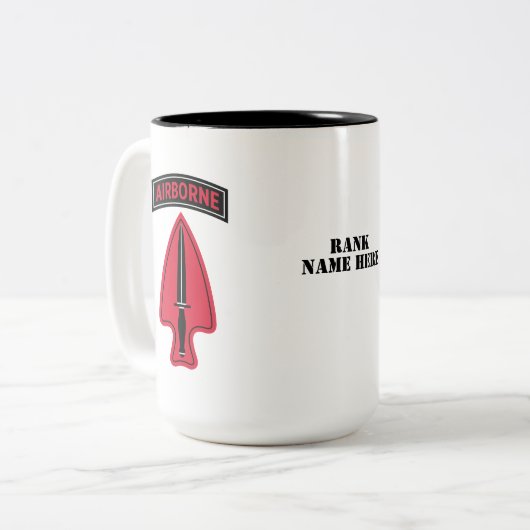 1e speciale troepenmacht — Operationeel Detachment Tweekleurige Koffiemok (Voorkant links)