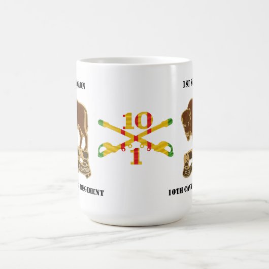 1e Squadron, 10e Cavalry Insignia en VSM-sabers Koffiemok (Center)