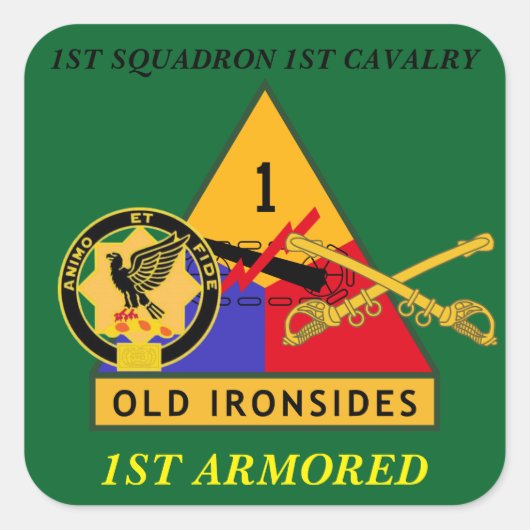 1E SQUADRON 1E CAVALERIE 1E PANTSERING STICKERS (Voorkant)