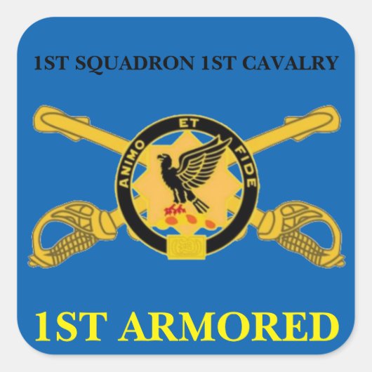 1E SQUADRON 1E CAVALERIE 1E PANTSERING STICKERS (Voorkant)
