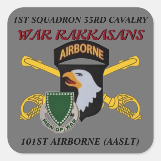 1E SQUADRON 33E CAVALERIE 101E STICKERS IN DE LUCH (Voorkant)