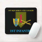 1E SQUADRON 4E CAVALRY 1ST INFANTRY MOUSEPAD MUISMAT (Met muis)
