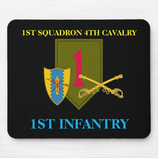 1E SQUADRON 4E CAVALRY 1ST INFANTRY MOUSEPAD MUISMAT (Voorkant)