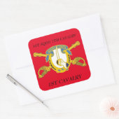 1E SQUADRON 7E CAVALRY 1STE CAVALRY-STICKERS VIERKANTE STICKER (Envelop)