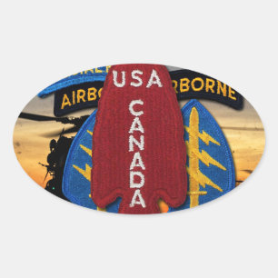 1e SSF Special Service Force SFG SF Veteraan Ovale Sticker