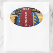 1e SSF Special Service Force SFG SF Veteraan Ovale Sticker (Tas)