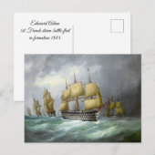 1e stoom slagschepen 1884 briefkaart (Voorkant / Achterkant)