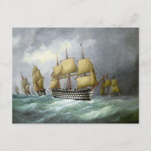 1e stoom slagschepen 1884 briefkaart