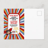 1e stripverhaal superheld gestileerde verjaardagsf uitnodiging briefkaart (Achterkant)