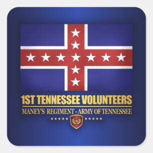 1e Tennessee Infantry (F10) Vierkante Sticker
