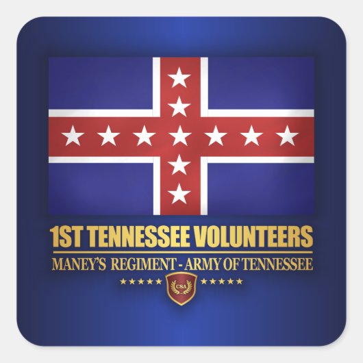 1e Tennessee Infantry (F10) Vierkante Sticker (Voorkant)