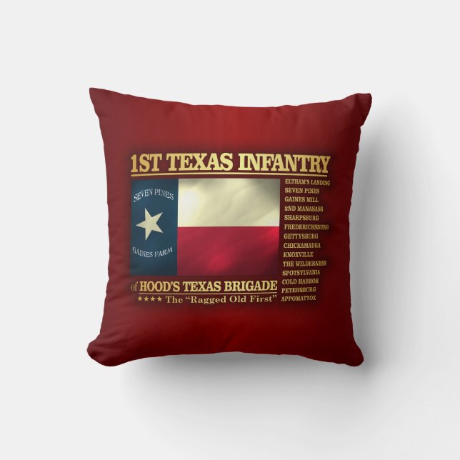 1e Texas Infantry (BA2) Kussen (Voorkant)