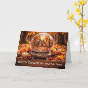 1e Thanksgiving in nieuw huis Huis Cute Home Kaart