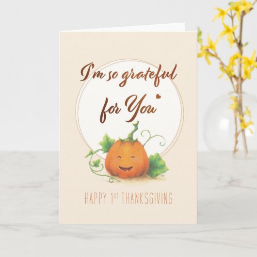 1e Thanksgiving Kaart (Gele Bloem)