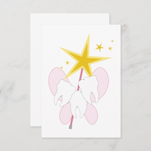 1e Tooth Fairy Visit Bedankkaart (Voorkant / Achterkant)