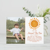 1e Trip Yellow Sunshine Foto van Birthday Kaart (Staand voorkant)