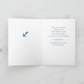 1e trouwdag, aangepaste naam, marineblauw kaart (Binnen)