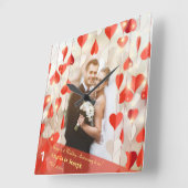 1e trouwdag harten gordijn wandklok (Hoek)