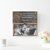 1e trouwdag houten foto lijst klok (Huis)