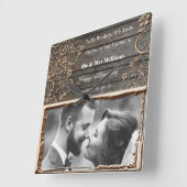 1e trouwdag houten foto lijst klok (Hoek)