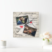 1e trouwdag houten foto lijst Klok (Huis)