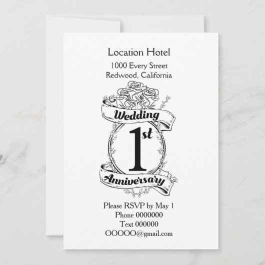 1e trouwdag kaart (Achterkant)