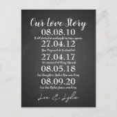 1e trouwdag onze liefdesgeschiedenis dateert briefkaart (Voorkant)