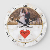 1e trouwdag Persoonlijk papier Huwelijk Grote Klok (Voorkant)