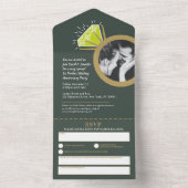 1e trouwfeest groene peridot ring all in one uitnodiging (Binnen)